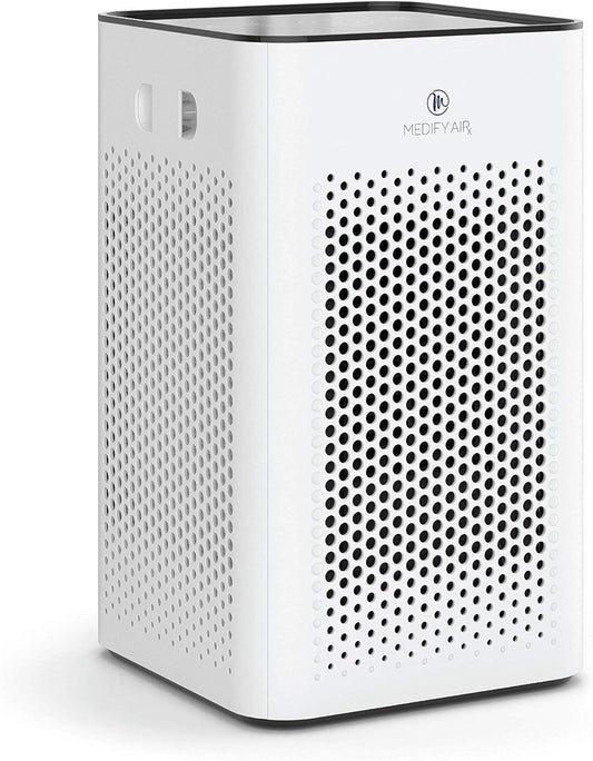 Medify MA-25 Air Purifier with True HEPA H13 Filter | 825 Ft² Coverage in 1Hr for Allergens, Smoke, Wildfires, Odors, Pollen, Pet Dander | Quiet 99.9% Removal to 0.1 Microns | White, 1-Pack